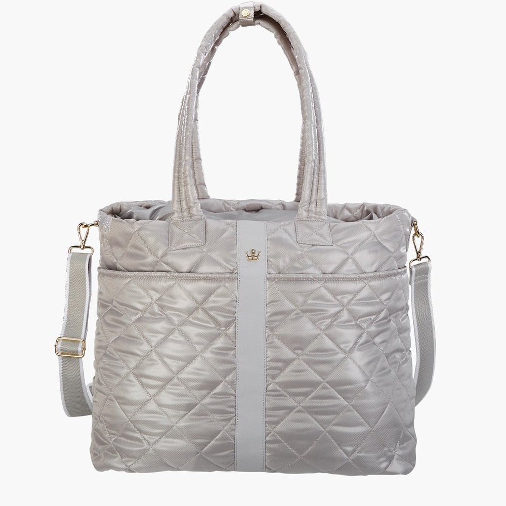 Oliver Thomas Wanderlust XL Quilted Silver Tote Bag